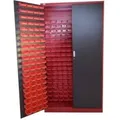 Produktbild: Jet-Line Kleinteileschrank Moldau in Anthrazit-Rot  120 cm Breit Inclusive 340 Stapelboxen