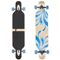Produktbild: Flex3 bis 68kg - Camber Longboard (Flex3 bis 68kg, blau Blume LED - Ahornholz)