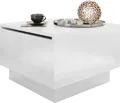 Produktbild: MIRJAN24 Couchtisch Moon 60x60, Wohnzimmer Kaffeetisch mit Stauraum, Gasdruckfeder (Farbe: Weiß Hochglanz)