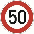 Produktbild: ADCO Verkehrszeichen VZ 274-50 Höchstgeschwindigkeit 50 km/h D.600 mmx2mm Ronde