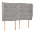 Produktbild: vidaXL Kopfteil, Bett Kopfteil mit Ohren Hellgrau 163x23x118/128 cm Stoff