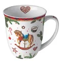Produktbild: Weihnachten Becher 0,4 l Classic rocking horse white  Schaukelpferd Weihnachtssy