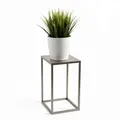 Produktbild: FRAMADO - Pflanzenständer Ferro - 24x24x40cm - Farbe Silber - für Zimmerblumen - Metallregal - Dekorativer Tisch - Blumenständer - für Zimmerecke, Wohnzimmer, Balkon