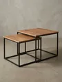 Produktbild: KADIMA DESIGN Satztisch Industrie-Stil Wohnzimmertisch Set, Unikat aus Holz & Metall
