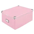 Produktbild: Idena Aufbewahrungsbox mit Deckel 36 x 28,2 x 17 cm pink Pappe faltbar