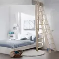 Produktbild: Raumspartreppe Intercon Easy Step Buche, einseitiges Geländer | Holztreppe mit 13 Stufen für Geschosshöhen bis 300 cm | Treppe lässt sich an di...