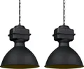 Produktbild: QAZQA - Industrie I Vintage I 2-flammiger Set Industrie Hängelampe I Pendellampe I Pendelleuchten klein matt schwarz - Sicko I Wohnzimmer I Schlafzimmer - Stahl Rund - LED geeignet E27