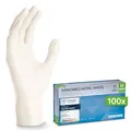 Produktbild: ARNOMED Nitril Einweghandschuhe 100 Stück/Box, M, weiß, latexfreie Einmalhandschuhe, puderfreie Nitrilhandschuhe, in Gr. S, M, L & XL verfügbar