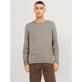 Produktbild: Jack & Jones Rundhalspullover JJELEO aus pflegeleichter Baumwollqualität unifarben, modisch, schmal, Baumwolle, Rundhals beige S (48)