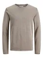 Produktbild: JACK & JONES Herren Strickpullover Rundhals Basic Langarm Sweater Baumwolle Shirt JJEHILL, Crockery, S