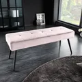 Produktbild: Sitzbank BOUTIQUE 100cm rosa Samt Metallbeine Polsterbank Flur Schlafzimmer