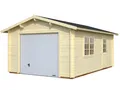 Produktbild: Holzgarage Bausatz 44mm Garage ROGER 380x570cm mit Sektionaltor 44mm Blockbohle