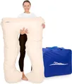 Produktbild: MAKOSAS KomfortKissen ORIGINAL - Premium Orthopädisches Kuschelkissen | Körperkissen | Seitenschläferkissen - Für besseren Schlaf und gegen Rückbeschwerden, 100 x 150 cm (Bambus (Kühlend) / Beige)
