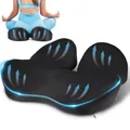 Produktbild: Nauotk Sitzkissen Orthopädischer Sitzring, Steißbein-Sitzkissen, Steißbein-Entlastung für Auto, Sofa, Büro und Rollstuhl (Schwarz)