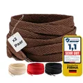 Produktbild: LaceHype 2 Paar - Schnürsenkel falch reißfeste Schuhbänder [8 mm breit ] LC3 Ersatz Shoelaces aus Polyester für Sneakers, Sportschuhe, Laufschuhe, Turnschuhe (Braun, 140cm)