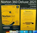 Produktbild: Norton 360 Deluxe 2021 Vollversion Box 5 Geräte 1 Jahr 50 GB Speicher OVP NEU