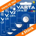 Produktbild: 4 x Varta CR 1632 DL1632 3V Lithium Batterie Knopfzelle 3,2 x 16mm Blister 6632
