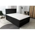 Produktbild: Boxspringbett S-Deluxe 140x200 Schwarz mit Stauraum - Schwarz