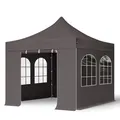 Produktbild: TOOLPORT 3x3m Stahl Faltpavillon, inkl. 4 Seitenteile, dunkelgrau - (600024)