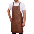 Produktbild: REDSALT® Premium Lederschürze 100% Rindsleder 84x62cm Crossback braun | Profi BBQ Grillschürze | Arbeitsschürze Küche Gastronomie Bar Barista | Kochschürze Küchenschürze Schürze Geschenke für Männer