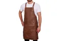 Produktbild: REDSALT® Grillschürze Premium Lederschürze 100% Rindsleder 84x62cm Crossback, Beidseitige Materialschlaufen, Frontasche, verstellbare Rückenträger