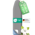 Produktbild: SimplySmooth Premium Bügelbrettbezug 110x30 I OEKOTEX100 I Made IN Germany I Bügeltischbezug I Komfortpolster I Bügelbezug für 108-115 x 30-45cm Bügelbrett Bezug für Dampfbügelstation I Größe S