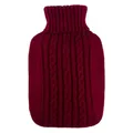 Produktbild: Hugo Frosch Wärmflasche Klassik 1,8l – Made in Germany – mit weichem Strickbezug Rot – große, auslaufsichere & geruchsneutrale Bettflasche – langlebig & mit waschbarem Bezug