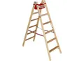 Produktbild: Holz-Stehleiter mit Komfort-Breitsprossen, beidseitig begehbar, 2 x 6 Sprossen kaiserkraft