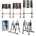 Produktbild: Leichte und kompakte Teleskopleiter 3,8m - rutschfest, für drinnen & draußen