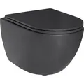 Produktbild: Combi-Pack Elanda Wand-Tiefspül-WC schwarz matt spülrandlos mit WC Sitz softclose Evenes