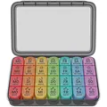 Produktbild: WELLGRO Tablettenbox für 7 Tage - Pillendose je 4 Fächer pro Tag - Klappdeckel mit Druckverschluss - Aufbewahrungsbox - BPA-freier Kunststoff, Farbe:Bunt