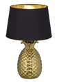 Produktbild: Reality Leuchten Pineapple R50431079 Tischleuchte Keramik Stoffschirm Schwarz...