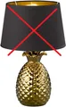 Produktbild: Reality Tischlampe Pineapple43 Cm Keramik/textil Gold/schwarz-unvollstandig