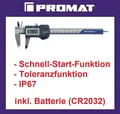 Produktbild: PROMAT digital Messschieber LCD-Anzeige 150mm IP67 Toleranzfunktion DIN 862