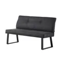 Produktbild: DUBI Möbel Sitzbank Joy, Esszimmerbank 160 cm mit Rückenlehne gepolstert mit Federkern für Esszimmer, Flur, Garderobe mit Metallgestell, modern Design, Anthrazit, 21302-160-YU16-01