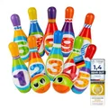 Produktbild: all Kids United® Kegelspiel für Kinder Bowling-Set XXL mit 10 weichen PU Kegeln und 2 Bällen; Pädagogisches Lern-Spielzeug für Drinnen & Draußen aus Schaumstoff (10er Set)