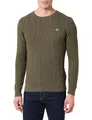 Produktbild: GANT Herren Cotton Cable C-Neck Pullover, Khaki Green Mel, XXL
