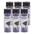 Produktbild: 6x Lackspray 400ml Acryl schwarz metallic Sprühlack Autolack