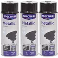 Produktbild: Sprühlack 3x400ml metallic effekt Metallic Acryllack Lackspray Autolack Schwarz