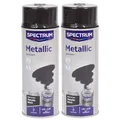 Produktbild: Lackspray 2x 400ml Acryl schwarz metallic Sprühlack Spraydose Autolack
