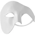 Produktbild: dressforfun 900885 Venezianische Maske für Herren, einfarbige Augenmaske Phantom, Hälfte Gesicht Maskerade für Ball Party Oper Fasching Kostüm Halloween - diverse Farben - (weiß | Nr. 303540)