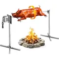 Produktbild: Vevor Spanferkelgrill Lammgrill Spießbratengrill 1321 Mm Rotisserie-grill Ac 220-240 V, 8-stufiges Elektrisches Rotisserie-grill-set Mit 60 Kg Tragkraft, 38 W Motor Grillset Für Partys