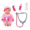 Produktbild: Bayer Design 93378AA Doktorpuppe, mit Babylauten, sprechend, Fläschchen, Arzt-Spiel-Set, Rollenspiele, 33cm, Rosa mit Mausmotiv