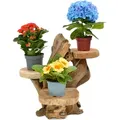 Produktbild: Teak Blumenständer Blumenpodest Pflanzentreppe Ständer Blumenhocker Podest Regal