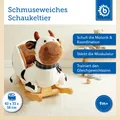 Produktbild: Bieco Plüsch Schaukeltier Kuh 'Bauernhof'| Kinder Schaukelstuhl | Sicherheitsgurt | Baby Schaukel | Schaukel Kleinkind | Schaukeltier Baby Zimmer | Baby Schaukelwippe ab 9 Monate | Schaukelpferd Holz