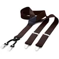 Produktbild: DonDon Hosenträger Herren extra stark braun 3,5 cm Hosenträger Herren breit in Y-Form lang - Starke Clips passend für Anzug Jeans Chinos Vintage Rockabilly Suspenders