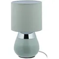 Produktbild: Nachttischlampe Touch, E14-fassung, Indirektes Licht, Ovale Tischlampe Mit Lampenschirm. Hxd: 32 X 18 Cm, Grün - Relaxdays