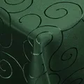Produktbild: Kringel/Circle Tafeldecke Form, Größe & Farbe wählbar- Eckig 160 x 360 cm - Dunkelgrün Damast Tischdecke