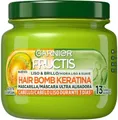 Produktbild: Garnier Fructis Smooth & Brilliant kräftigende Haarmaske, die glättet und nährt, mit flüssigem pflanzlichem Keratin und Arganöl, 320 ml