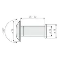 Produktbild: ABUS Türspion 2200 180° Weitwinkel Messing Silber für Türstärken 35-53
